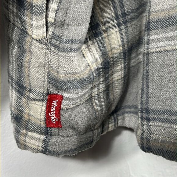 🔥🔥 Wrangler Sherpa Lined Plaid Long Sleeve Button Down Flannel Shirt Jacket 3X - Picture 6 of 11
